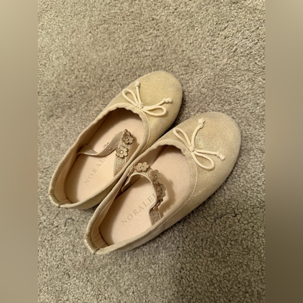 Noralee Gold Glitter Ballet Flats for girls